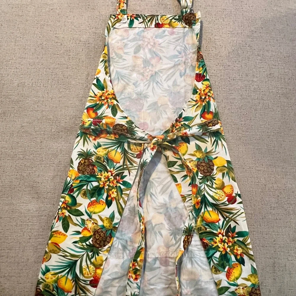 Kay Dee Designs Pineapple Coast Apron Tropical Fruit Floral Print Made in USA